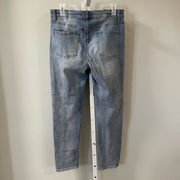 Altar’d State Light Wash Distressed Straight Leg Jeans - Picture 3 of 4